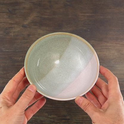 Medium Pale Green & White Bowl