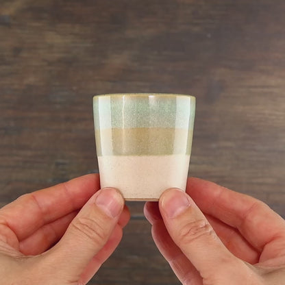 Pale Green & Sand Espresso Cup – Two-Tone