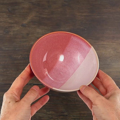 Medium Coral & White Bowl