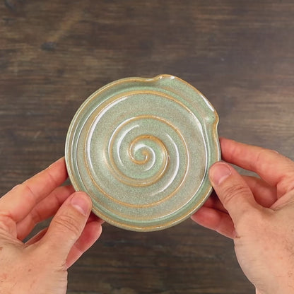 Pale Green Spiral Spoon Rest