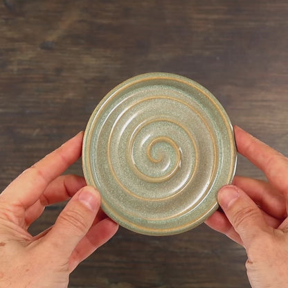 Pale Green Spiral Soap Dish