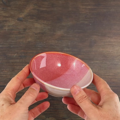 Small Coral & White Bowl