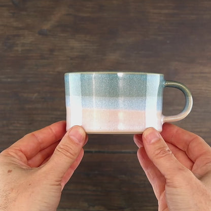 Coastal Blue and White Cappuccino Cup