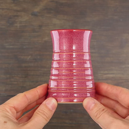 Crimson Bud Vase - Ribbed