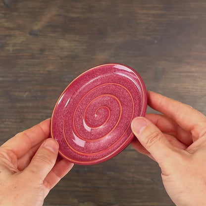 Crimson Spiral Soap Dish
