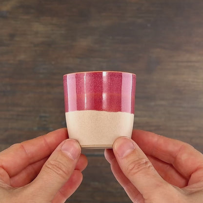 Crimson & Sand Espresso Cup – Two-Tone