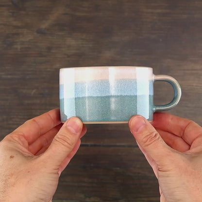 White and Coastal Blue Cappuccino Cup