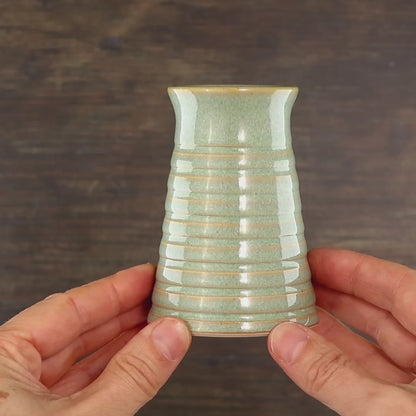 Pale Green Bud Vase - Ribbed