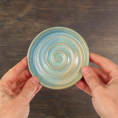Coastal Blue & Pale Green Spiral Soap Dish