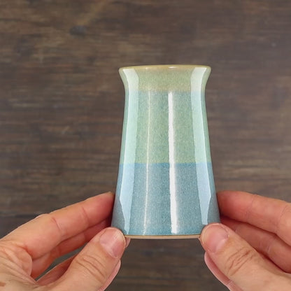 Coastal Blue & Pale Green Bud Vase - Double-Dipped