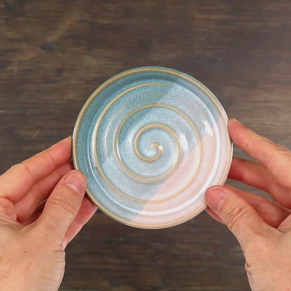 Coastal Blue & White Spiral Soap Dish
