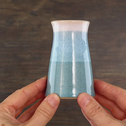 Coastal Blue & White Bud Vase - Double-Dipped
