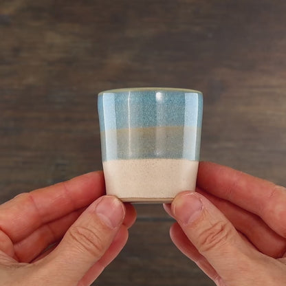 Coastal Blue & Sand Espresso Cup – Two-Tone