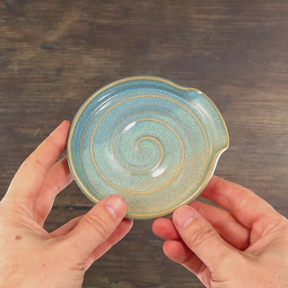 Coastal Blue & Pale Green Spiral Spoon Rest
