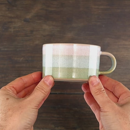 White and Pale Green Cappuccino Cup