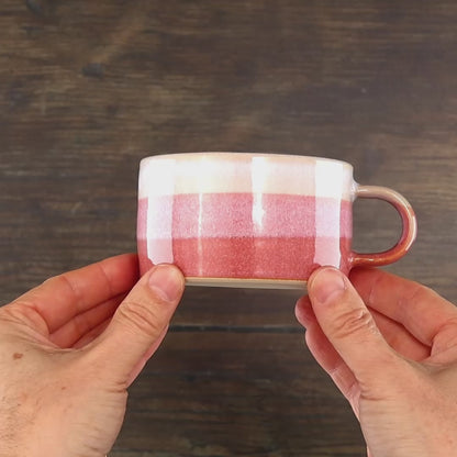 White and Coral Cappuccino Cup